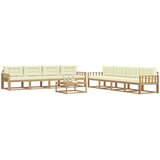  Set vanjskih sofa 9 kom. Bijela i krem Poliester | shoptok.hr
