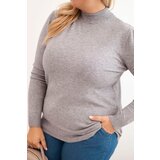 Kesi Włoski Women's Plus Size Viscose Sweater with Turtleneck gray | shoptok.hr