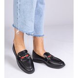 D/CEO marka niezdefiniowana Black faux leather loafers with decoration Kalenda | Shoptok.si