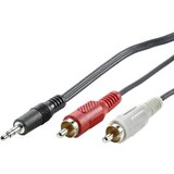 Value 11.99.4345 utičnica audio priključni kabel [1x 3,5 mm banana utikač - 2x muški cinch konektor] 5.00 m crna sa zašt Cijene