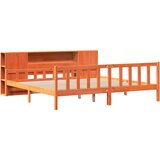  Knjižna postelja brez vzmetnice vošč. rjava 180x200cm trden les, (21608165) | Shoptok.si