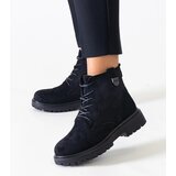 Gemre Black eco-suede platform ankle boots Leonora | shoptok.hr