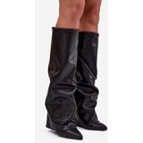 Boto Insulated Women's Boots with Turned Cuff on Heel Black Elivira | Shoptok.si