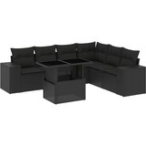 vidaXL 7-dijelni set vrtnih sofa od poliratana s jastucima crni | shoptok.hr