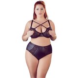 Cottelli Plus Size - Modrček in spodnje perilo s križnimi naramnicami (črno) - 85E/L | Shoptok.si