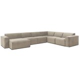 Scandic bež baršunasta modularna sofa u obliku slova U Sting, lijevi kut Cijene