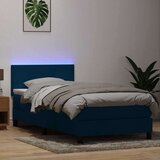 Box spring postelja z vzmetnico temno modra 80x220 cm žamet, (21791752) | Shoptok.si
