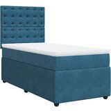 Maison Chic Box spring postelja - Vzmetna postelja z vzmetnico temno modra 90x200 cm žamet SL4292, (21903720) | Shoptok.si