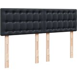 vidaXL Otomanski posteljni okvir z vzmetnico črn 140x190 cm um. usnje | Shoptok.si