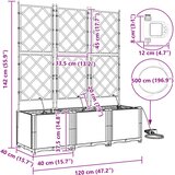  Vrtna saksija 3 pcs Sivi 120 x 40 x 142 cm Plastika | shoptok.hr