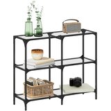  Konzolni stol s prozirnom staklenom površinom 98x30x81 cm čelik | Eponuda.com