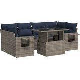  7-dijelni set vrtnih sofa od poliratana s jastucima sivi | shoptok.hr