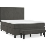 The Living Store Box spring postelja z vzmetnico temno siva 140x200 cm žamet - Box Spring Postelja, (21489202) | Shoptok.si