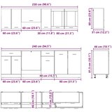  Set kuhinjskih ormarića s ladicama Lyon 8 pcs Dimljeni hrast | Eponuda.com