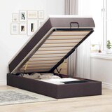 vidaXL Otomanski posteljni okvir z vzmetnico rjav 100x200 cm blago | Shoptok.si
