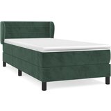 vidaXL Box spring postelja z vzmetnico temno zelena 80x200 cm žamet, (20901087) Cene
