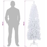  Umjetno vitko božićno drvce 180 cm PVC i čelik Bijela | shoptok.hr