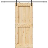 vidaXL Drsna vrata s kompletom vodil 90x210 cm trdna borovina | Shoptok.si