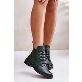 Boto Low insulated ankle boots with zipper with green decoration Nevalia | Eponuda.ba