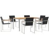 vidaXL 7-dijelni set za objedovanje u vrtu od čvrste tikovine, vanjski stol za objedovanje 150x90x75 cm od čvrste tikovine | shoptok.hr