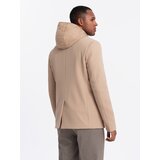 Ombre Men's jacket with high collar and hood - light brown | Eponuda.ba
