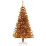 vidaXL Božično drevo med 150 LED z stojalom Zlata 120 cm PET | Shoptok.si