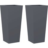  Vrtne sadilice 2 kom antracit 35x35x75 cm čelične | shoptok.hr