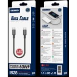 Jellico podatkovni polnilni kabel B28 Type C na Type C 1m 60W - črn | Shoptok.si