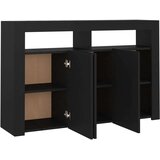 vidaXL komoda z LED lučkami črna 115,5x30x75 cm | Shoptok.si