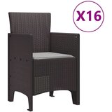  Vrtni set za objed 17 pcs Smeđa Polt ratan | shoptok.hr