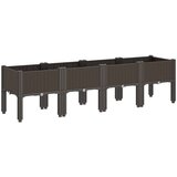  Vrtna sadilica s nogama smeđa 160 x 40 x 42 cm PP | Eponuda.com