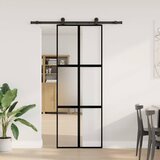  Klizna vrata s priborom 76 x 205 cm kaljeno staklo i aluminij | shoptok.hr