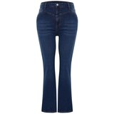 Trendyol Curve Blue Stitch Detail Flare Fit Denim Jeans | shoptok.hr