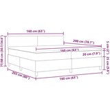  Krevet s ozvučenjem s madracem svijetlo zelene sive 160x200 cm Kordurodna tkanina | shoptok.hr