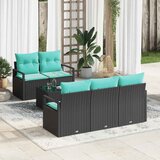  Set sofe 6 pcs Crna i Tirkizna poliratan | shoptok.hr
