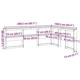  Polica za knjige uzglavlje L-oblika bijelo 140 cm borovine | shoptok.hr