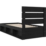  Konstrukcija postelje Črna 90 x 200 cm Masivno borovo les, (5000102914) | Shoptok.si