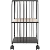 5five Poslužni stočić/mobilna polica COLGE 53x43 cm crna/bež | Eponuda.com