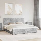  Okvir za krevet s uzglavljem Betonski sivi 180 x 200 cm | shoptok.hr