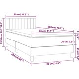  Krevet s oprugama i madracem tamnosmeđi 80x200 cm od tkanine | shoptok.hr