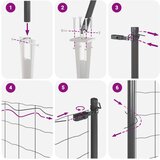 vidaXL varjena žičnata ograja z 7 ježicami Siva 1,2x10 m Jeklo | Shoptok.si