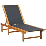 Maison Chic Ležalnik - Sončna ležalnik iz trdnega akacijevega lesa in tekstila, (22043259) | Shoptok.si