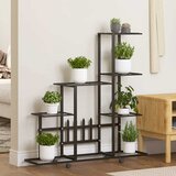  Stalak za cvijeće s kotačima 94,5 x 25 x 92,5 cm crni metalni | Eponuda.com