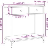  Konzolni stol smeđa boja hrasta 75x34 5x75 cm konstruirano drvo | shoptok.hr
