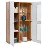 Mömax Vitrina Auris, Bela, Barva Hrasta | Shoptok.si