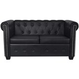  Chesterfield kavč dvosed in trosed um. usnje črne barve, (20597564) | Shoptok.si