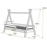  Drveni dječji krevet Tipi Plus - svijetlo drvo - 180x80 cm | shoptok.hr