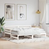 vidaXL Izvlečna dnevna postelja bela 90x190 cm trdna borovina Cene