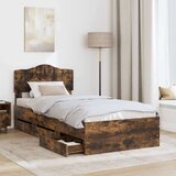  Okvir za krevet s ladicama Dimljeni hrast 90 x 200 cm - Dimljeni hrast 90 x 200 cm | shoptok.hr