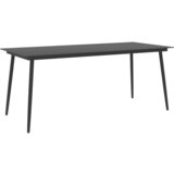 In Vrtna jedilna miza črna 190x90x74 cm jeklo in steklo | Shoptok.si